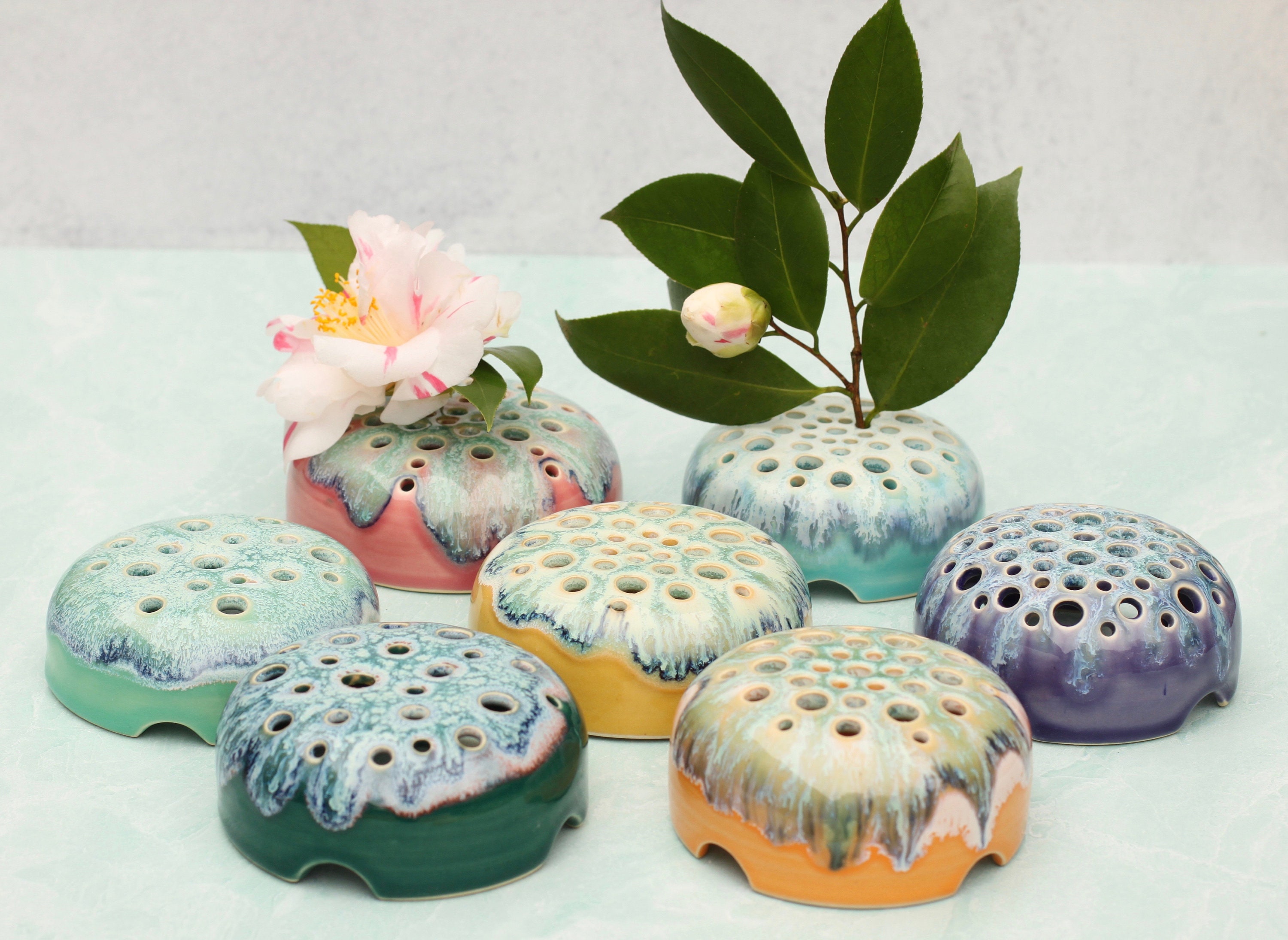 flower frog // flower holder // flower arranger // ceramic flower