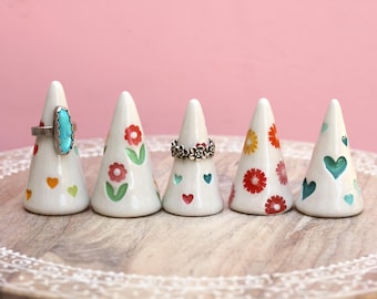 stamped ring cones // jewelry organizer // ring display