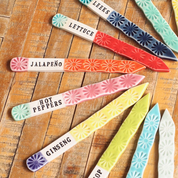 one vegetable marker A-L // herb tag // garden label // garden stake // plant gift// garden marker // mothers day gift
