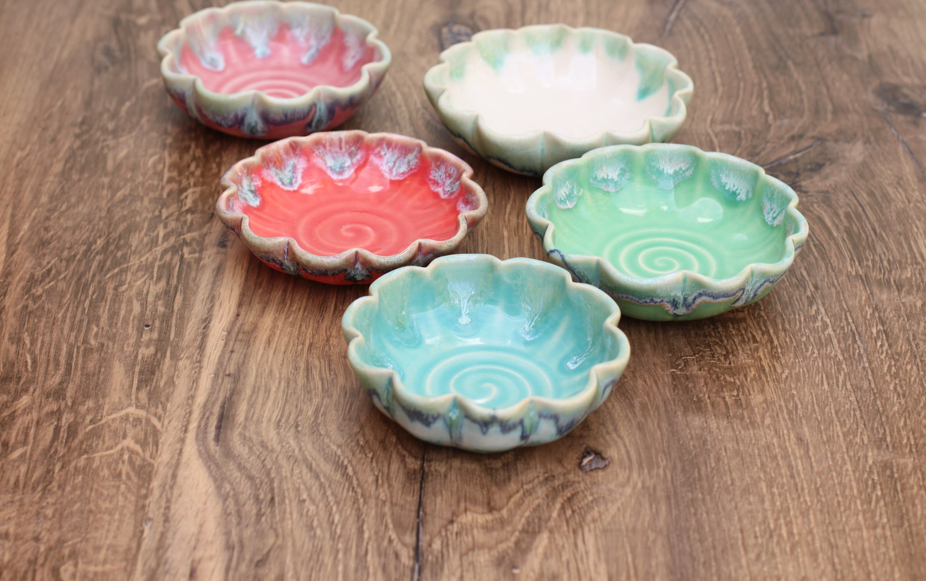little drip flower bowl, choose your favorite // handmade bowl// small