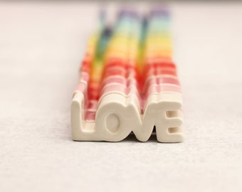 LOVE sign// colorful love sign // mini valentine ceramics