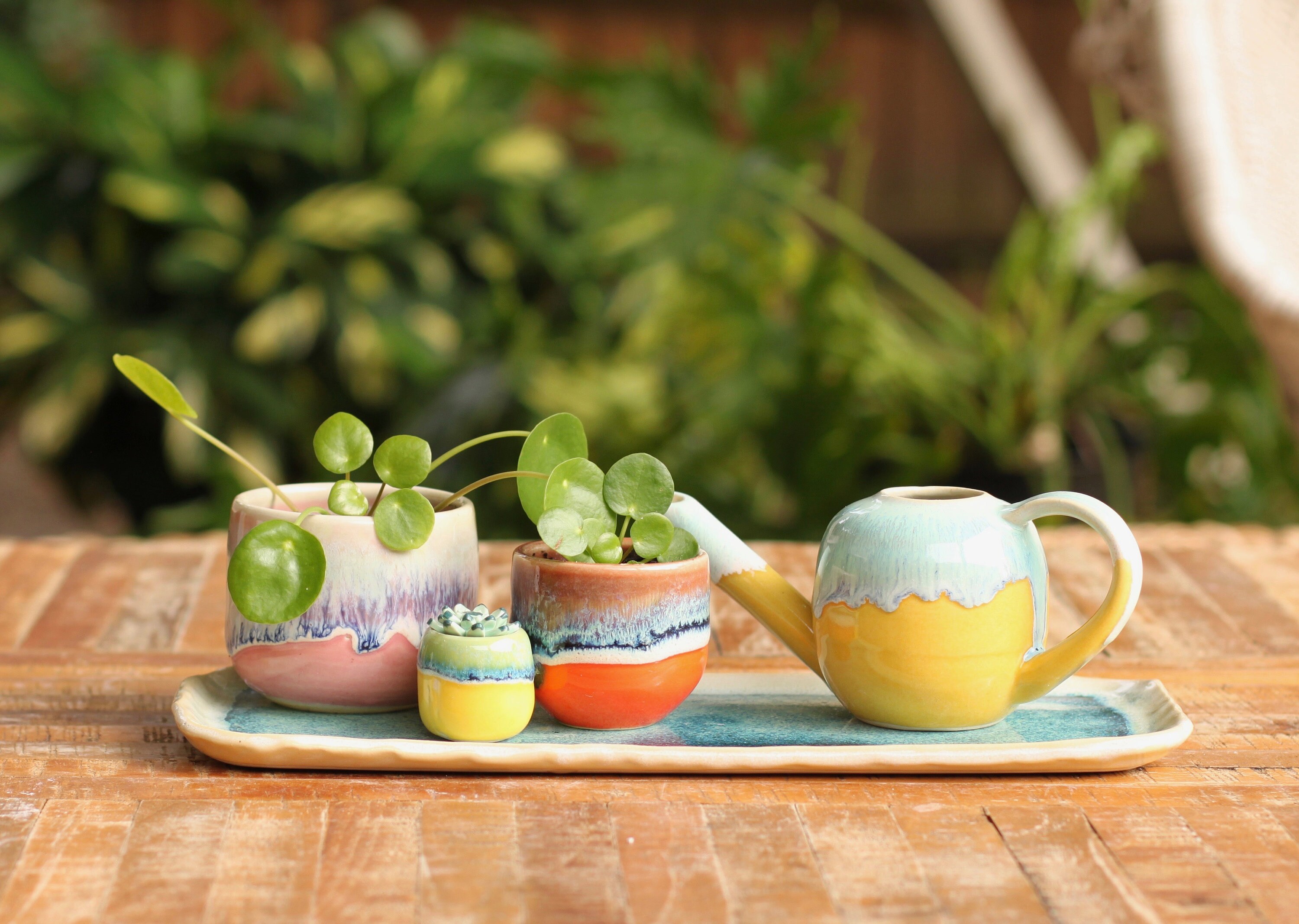 harvest gold mini watering can // small water pitcher // gardener gift