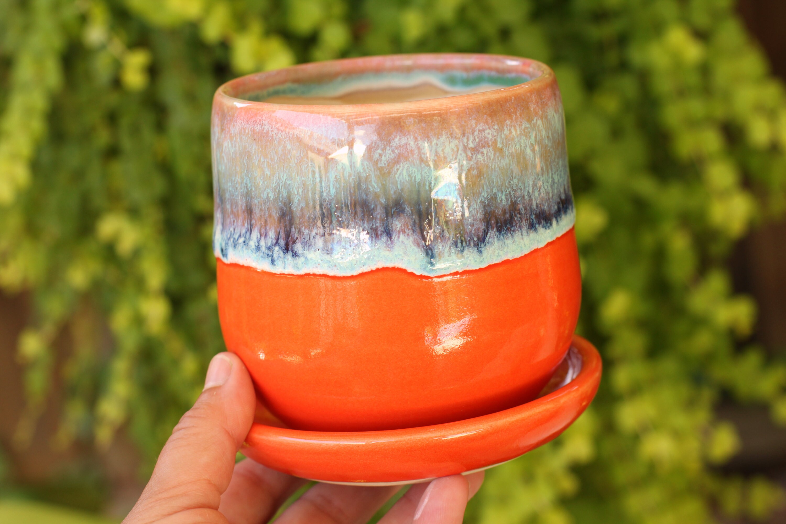 small ceramic planter// boho planter // succulent pot // ceramic pot