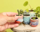 mini colorful little planter with drainage hole succulent container boho decor small planter mini plants