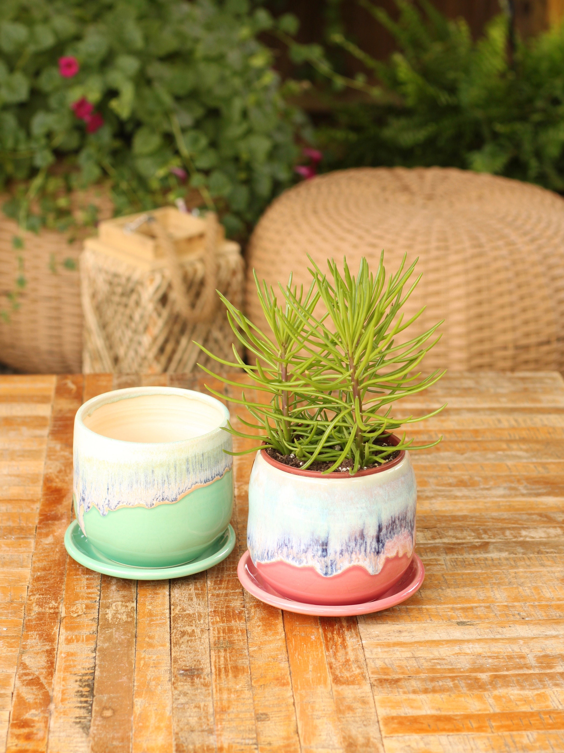 Handmade plant pot// boho planter // succulent pot // ceramic pot