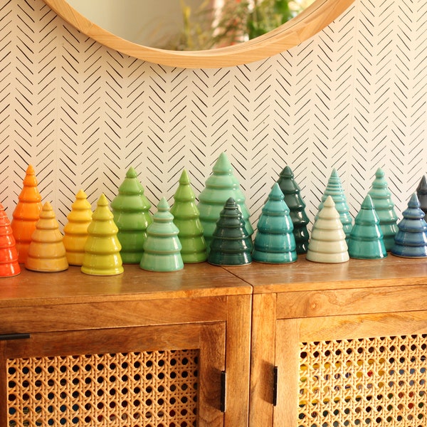 Colorful ceramic tree  // boho decor // Christmas tree // Christmas decor // rainbow tree display // decorative tree