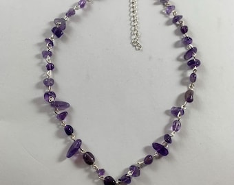 Purple Aesthetic Amethyst Stone Cross Necklace