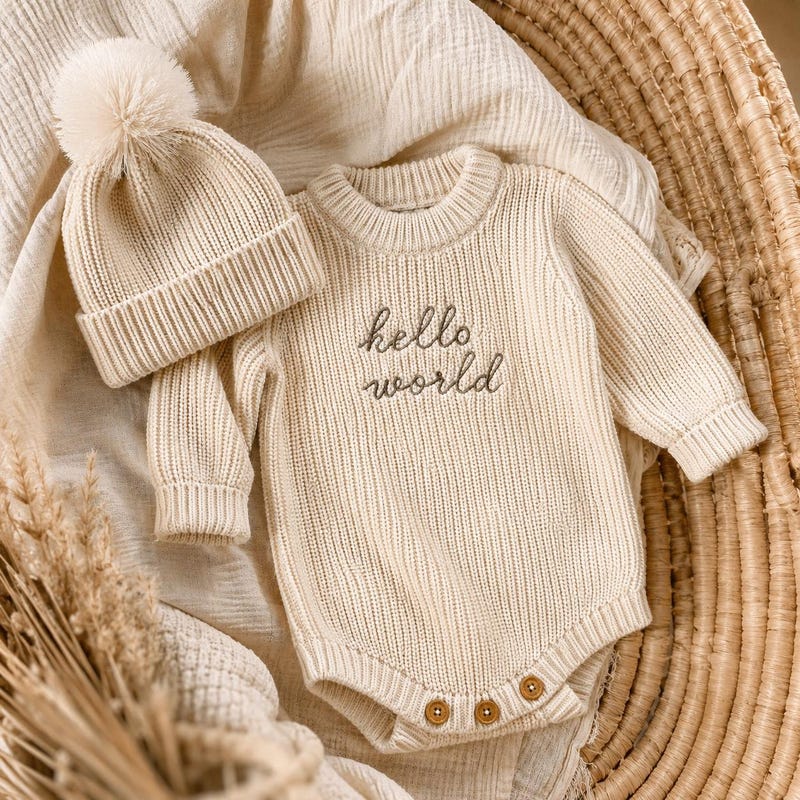 Beige Hello World Outfit - Etsy UK
