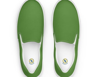 Zapatos de lona verdes sin cordones para hombre, zapatillas verdes sin cordones, zapatos casuales de verano, náuticos verdes, náuticos sin cordones, Topsiders verdes