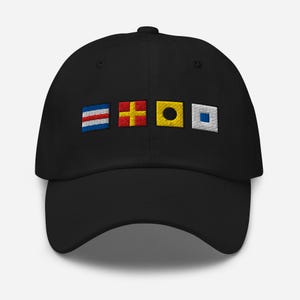 CRIS spelled out with Embroidered Nautical Signal Flags Dad hat, Personalized Flag Caps