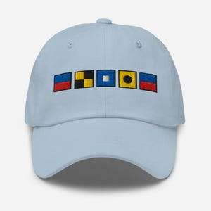 ELPIE spelled out with Embroidered Nautical Signal Flags Dad hat, Custom Flag Cap, Boat Gift