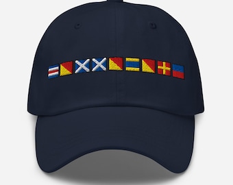 Free People Washed Burgundy Nautical Signal Flag Dad Hat Adjustable Cotton Cap WTF Spelled Out With Embroidered Nautical Signal Flags Dad  main image 3