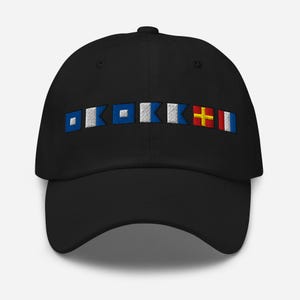 PAPAART spelled out with Embroidered Nautical Signal Flags Dad hat, Custom Flag Cap, Boat Gift, Personalized Flag Hat, Nautical Gift Idea