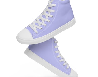 Women’s Periwinkle high top canvas shoes, Women&#39;s Light Blue Violet Sneakers, Lavender Blue High Tops