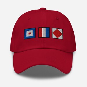 WTF spelled out with Embroidered Nautical Signal Flags Dad hat, Custom Flag Hat, Nautical Gift Idea