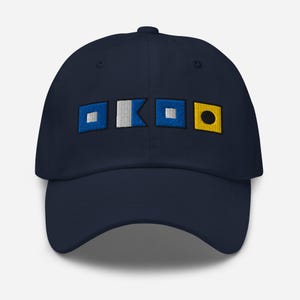 PAPI spelled out with Embroidered Nautical Signal Flags Dad hat, Nautical Gift Idea, Gift for boaters, sailors and nautical sprits