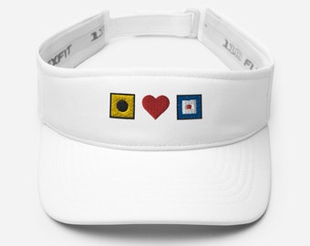 I Heart W (I love Whiskey), viseira unissex com bandeiras náuticas, feita para marinheiros, velejadores, cruzadores que amam uísque, presente náutico, chapéu de praia