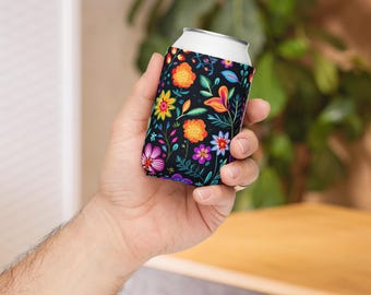 Portabevande con stampa di fiori messicani, portabevande con stampa floreale