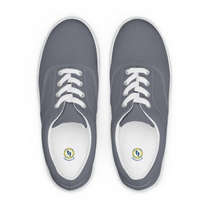 Men’s Blue-Grey lace-up canvas shoes, Grey Topsiders, Men&#39;s Grey Deck Shoes, Grey Boat Shoes