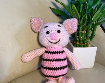 Crochet  Piglet, Crochet Winnie the Pooh Character, Amigurumi pig , Children’s toy pig, Crochet Stuffed Animal, Cute Crochet pig,Disney gift
