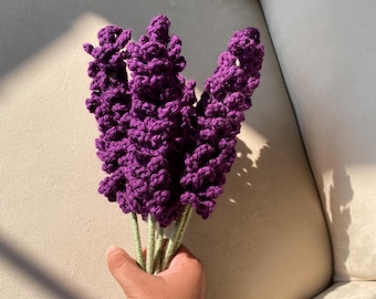 Crochet Lavender, Amigurumi Lavender, Crochet Flower, Amigurumi Flower, Aesthetic Flower decor, Home Decor, Crochet Plants,  Handmade Gift,