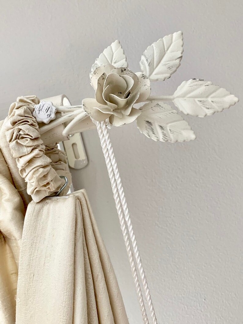 Simply Shabby Chic Metal Rose Curtain Rods Metal Rose Finial Etsy