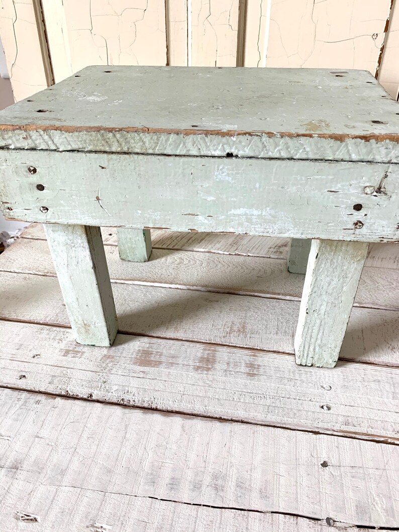 Vintage Wood Step Stool Farmhouse Foot Stool Distressed | Etsy