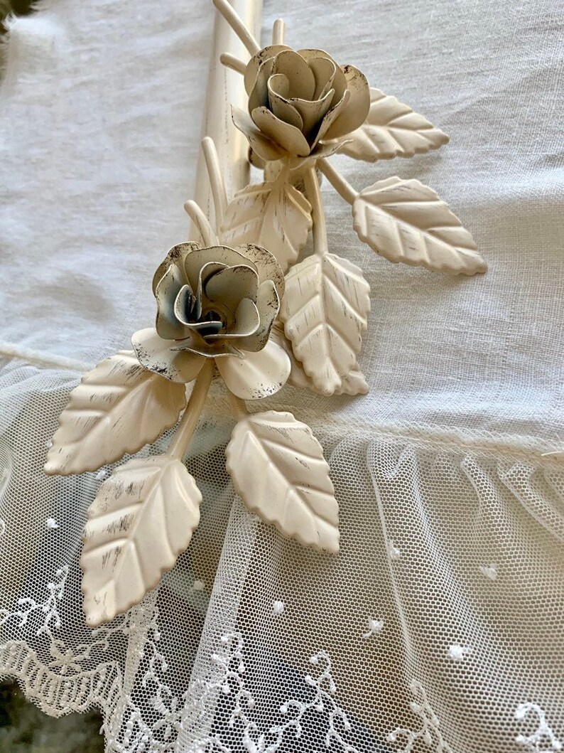 Simply Shabby Chic Metal Rose Curtain Rods Metal Rose Finial Etsy