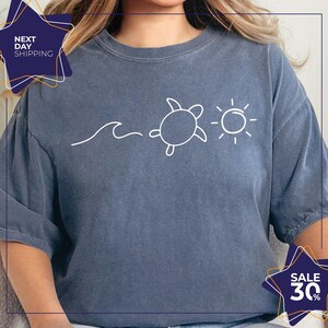 Comfort Colors® Ocean Turtle Sun Summer T-Shirt | Beach Bum Tee | Beach Tshirt | Comfort Colors Shirt | comfortable tee | summer vibes