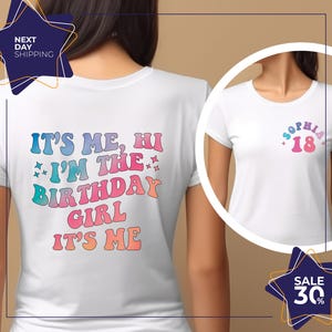 Personalized It&#39;s me Hi I&#39;m the Birthday Girl It&#39;s Me Shirt | Custom Birthday Name Age Shirt | It&#39;s me Hi Shirt | Personalize Birthday Shirt