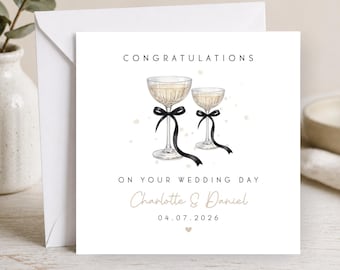 Personalised Wedding Card - Congratulations On Your Wedding Day - Mr & Mrs Card -Newlyweds - To The Bride And Groom - Unique Wedding Card