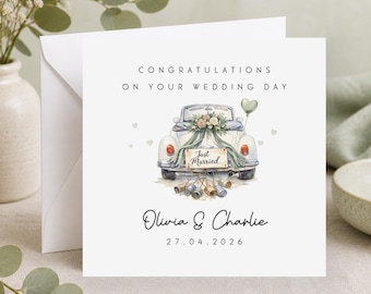 Personalised Wedding Card - Congratulations On Your Wedding Day - Mr & Mrs Card -Newlyweds - To The Bride And Groom - Unique Wedding Card