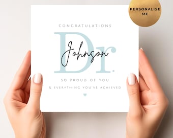 Personalised Doctor Graduation Card - Medical School Grad Congratulations Gift -  Keepsake, MD PhD Gift - Celebration Present