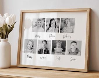 Family Photo Print, Personalised Gift For Grandparents, Unique Nanny & Grandad Print,  Parent Photo Poster, Birthday or Christmas Gift