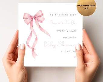 Personalised Baby Shower Card - Baby Shower Gift - Little Girl Baby Shower Present - Pregnancy Card - New Parents To Be - Mum To Be