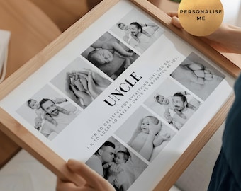 Regalo fotográfico para tío - Impresión fotográfica personalizada para tío - Regalo de cumpleaños para tío - Regalo de Navidad - Póster fotográfico único para tío