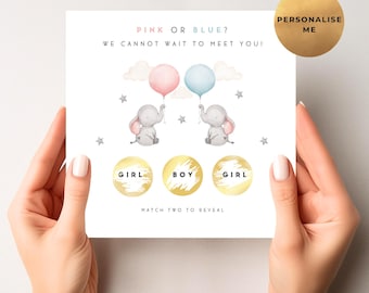 Personalised Gender Reveal Scratch Card - Baby Shower Gender Reveal Scratch Off Cards -Gender Reveal Party Game - It's A Boy - It's A Girl