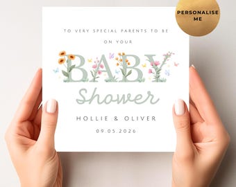 Personalised Baby Shower Card - Baby Shower Gift - Gender Neutral Unisex Baby Shower Card - Pregnancy Card - New Parents To Be - Mum To Be