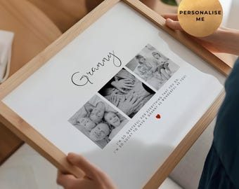 Photo Gift For Granny - Personalised Birthday Present For Gran -  Unique Photo Poster - Grandma - Custom Mother's Day Gift For Granny