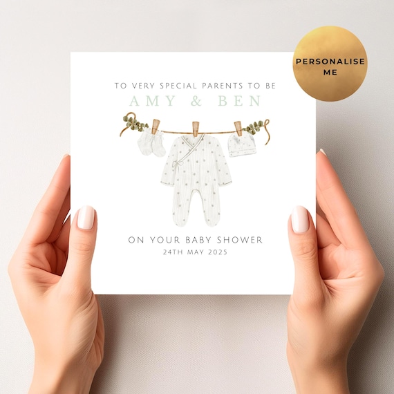 Personalised Baby Shower Card - Baby Shower Gift - Gender Neutral Unisex Baby Shower Card - Pregnancy Card - New Parents To Be - Mum To Be