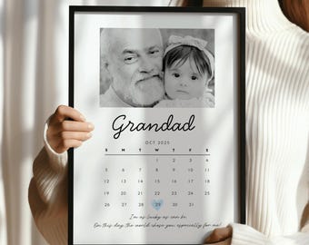 Photo Gift For Grandad - Personalised Photo Print For First Father's Day - Birthday Present -  Christmas Gift For Grandparent From Baby