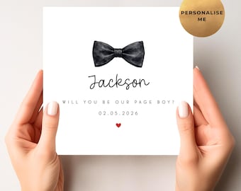 Tarjeta personalizada para paje - ¿Quieres ser nuestro paje? - Regalo para proponer matrimonio como paje