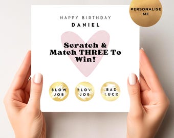 Rude Birthday Scratch Card - Funny Adult Birthday Card - Offensive Birthday Card for Him or Her |-Cheeky Novelty Gift