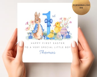 Peter Rabbit First Easter Card - 1st Easter Bunny Gift For Son, Grandson, Nephew, Godson, Brother, Friend - Cute Easter Present