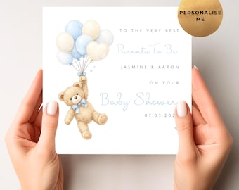 Personalised Baby Shower Card - Baby Shower Gift - Little Boy Baby Shower Present - Pregnancy Card - New Parents To Be - Mum To Be