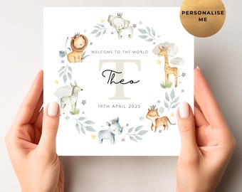 Personalised New Baby Card For Welcoming A New Baby Boy Or Girl, Gender Neutral Baby Card