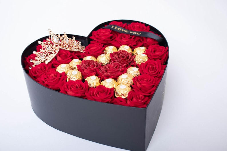 Valentines Day Gift Heart Shape Eternal Rose Box /forever Roses/rosas ...