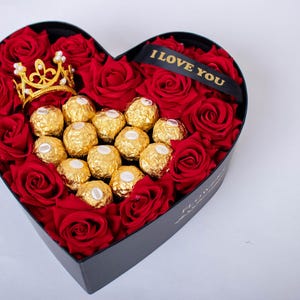 Valentines Day Gift Heart Shape Eternal Rose Box /forever Roses/rosas ...
