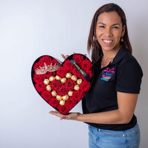 Valentines Day Gift Heart Shape Eternal Rose Box /forever Roses/rosas ...