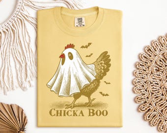 Comfort Colors Chicka Boo Halloween Ghost Boo Chemise couleurs tonales T-shirts et sweat-shirts à manches courtes et longues